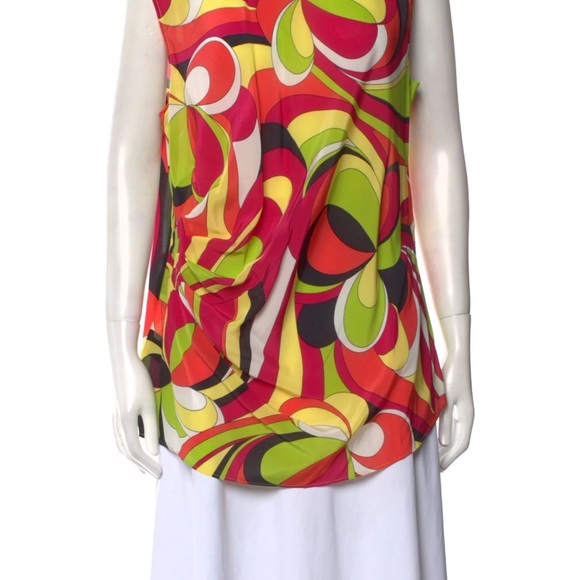 Lafayette 148 Silk Printed Cap Sleeve Tunic Top Size 4 - Picture 5 of 6